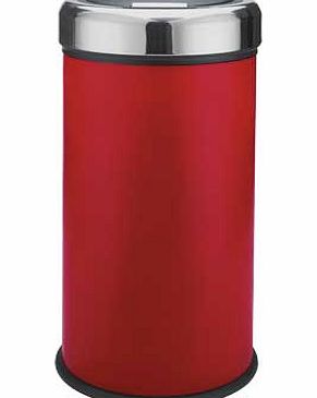 Argos 30 Litre Matt Black Press Top Bin - Red