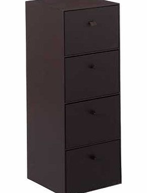 Argos 4 Drawer Leather Effect DVD Media Storage Holder
