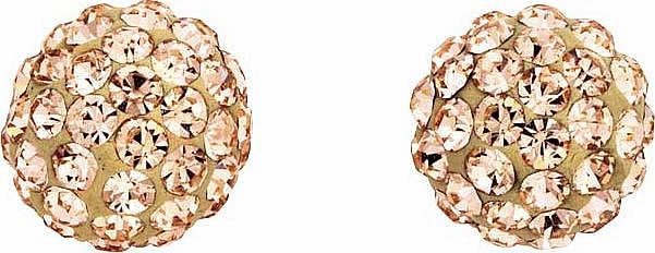 Argos 9ct Gold Champagne Crystal Glitter Ball Stud