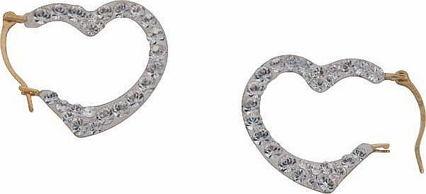 Argos 9ct Gold Crystal Heart Creole Earrings