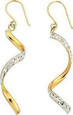 Argos 9ct Gold Cubic Zirconia Twist Drop Earrings