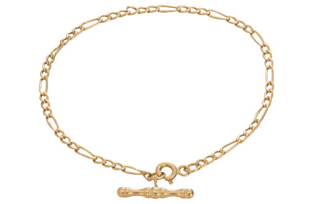 Argos 9ct Gold Figaro T-Bar Bracelet