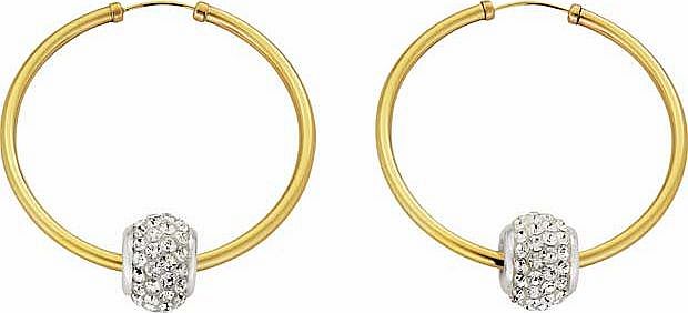 9ct Gold Hoop with Glitter Slider Earrings