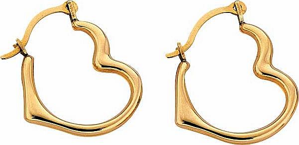 9ct Gold Mini Floating Heart Creole Earrings