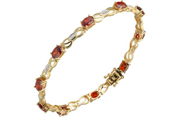 Argos 9ct Gold Plated Silver Ruby Coloured CZ and