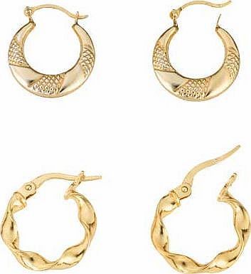 Argos 9ct Gold Plated Silver Small Round Creole