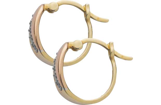 Argos 9ct Gold Plated Sterling Silver CZ Creole Earrings