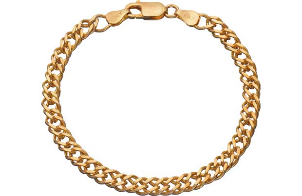 9ct Gold Plated Sterling Silver Double Curb