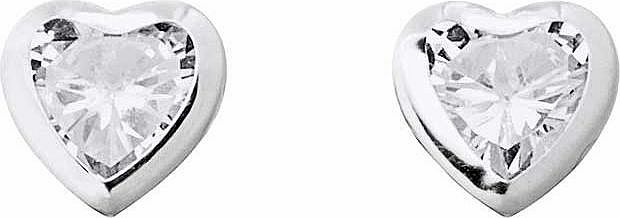 9ct White Gold Cubic Zirconia Heart Stud Earrings