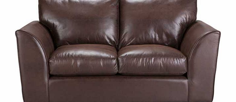 Argos Alfie Regular Leather Effect Sofa - Chocolate