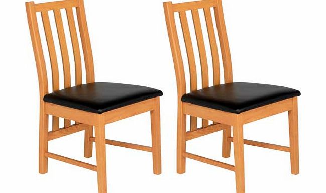 Argos Ascot Pair of Black Oak Effect Dining Chairs
