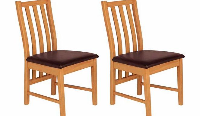 Argos Ascot Pair of Chocolate Oak Effect Dining Chairs