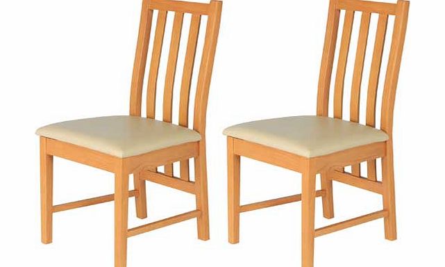 Argos Ascot Pair of Cream Oak Effect Dining Chairs