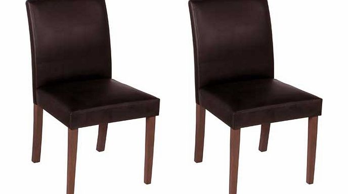 Argos Aston Pair of Chocolate Walnut Leather Effect