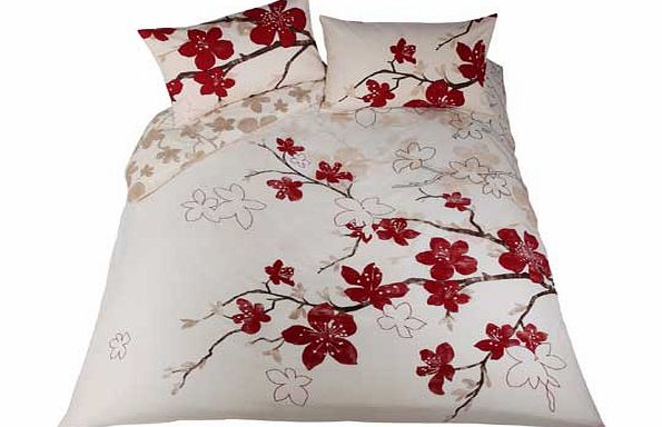 Argos Blossom Red and Cream Bedding Set - Kingsize