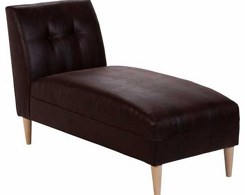 Chaise Leather Effect Sofa - Chocolate