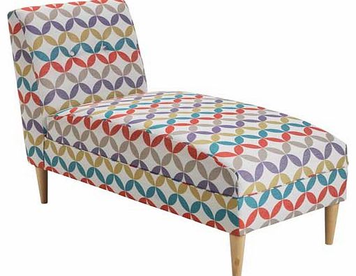 Argos Chaise Leather Effect Sofa - Geometric Print