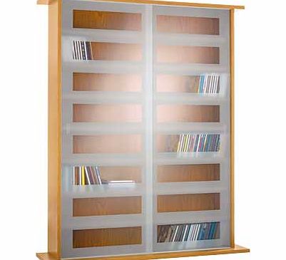 Argos DVD and CD Sliding Glass Door Storage Unit - Oak