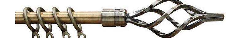 Argos Extendable Metal Twist Small Curtain Pole Set -