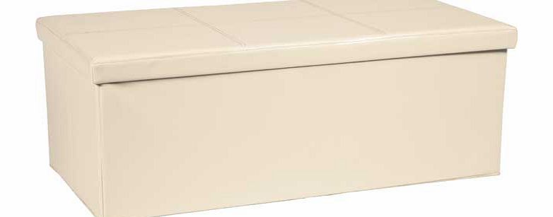 Argos Extra Large Leather Effect Ottoman Stitching