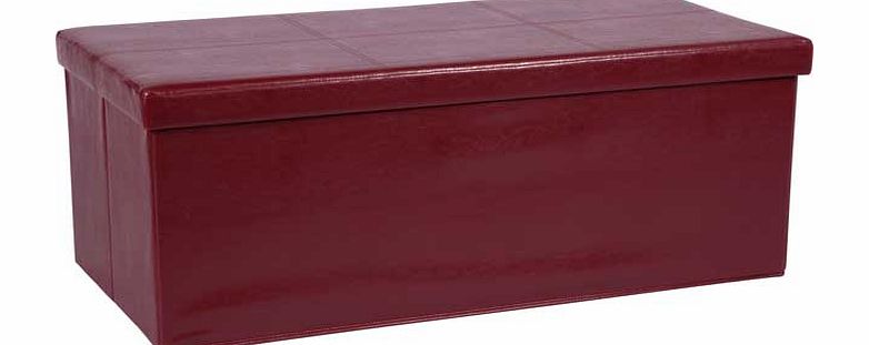 Argos Extra Large Leather Effect Ottoman with