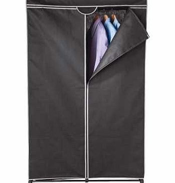 Argos Fabric Covered Single Clothes Rail - Black