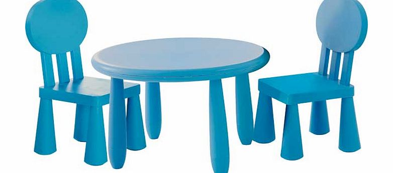 Argos Funky Plastic Chair and Table - Blue
