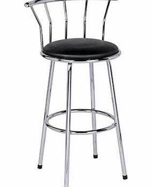 Argos Gemini Black Leather Effect Bar Stool