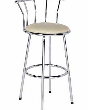 Argos Gemini Cream Leather Effect Bar Stool