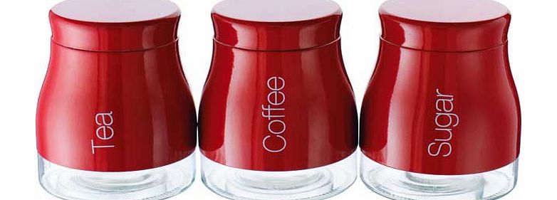 Argos Glass Storage Canisters - Red