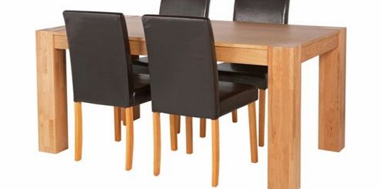 Argos Indiana Oak Dining Table and 4 Chocolate Midback