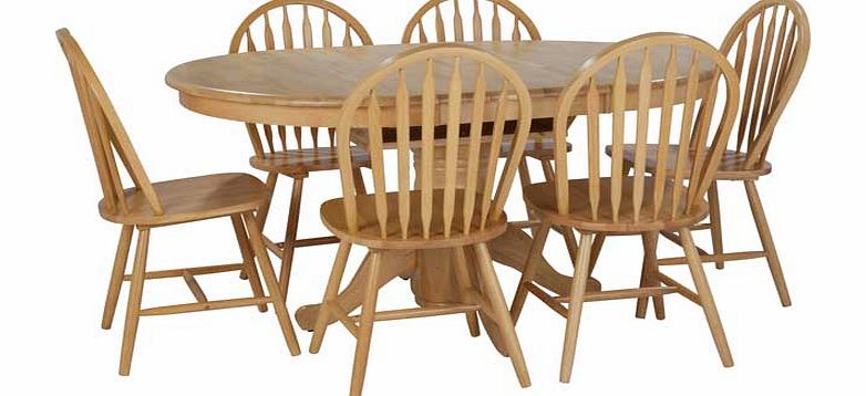 Kentucky Natural Extendable Dining Table and 6
