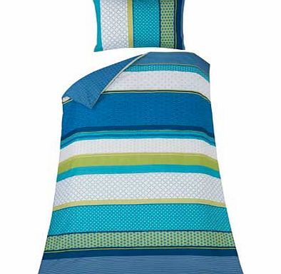 Argos Knick Knack Stripe Teal Bedding Set - Single