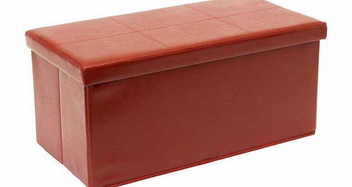 Argos Large Leather Effect Ottoman with Stitching