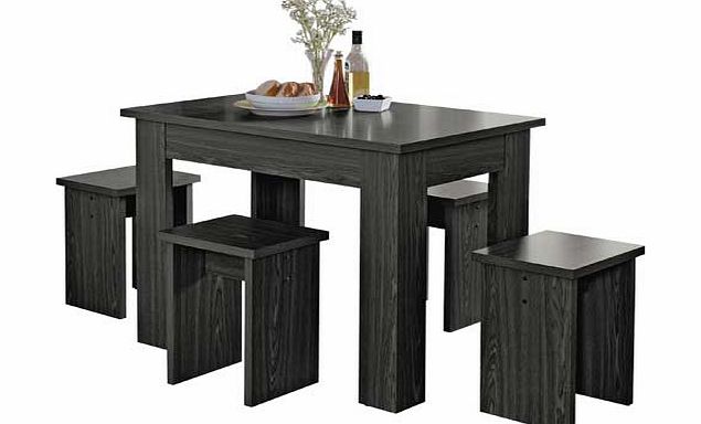 Argos Legia Black Space Saver Dining Table and 4 Stools