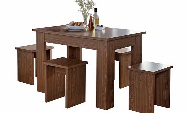 Argos Legia Walnut Space Saver Dining Table and 4 Stools