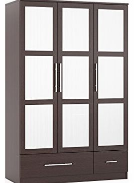 Marbella Bedroom Furniture - Large 3 Door Wardrobe with 2 Drawers (Wenge)