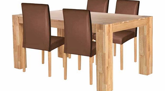 Argos Marlow Dining Table and 4 Midback Chocolate Chairs