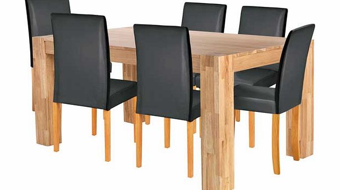 Argos Marlow Dining Table and 6 Midback Black Chairs