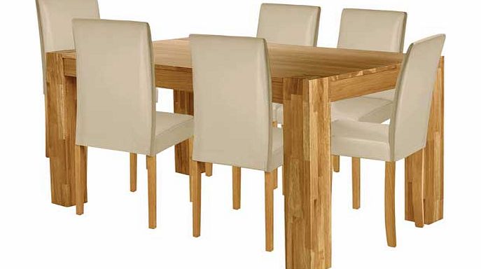 Argos Marlow Dining Table and 6 Midback Cream Chairs