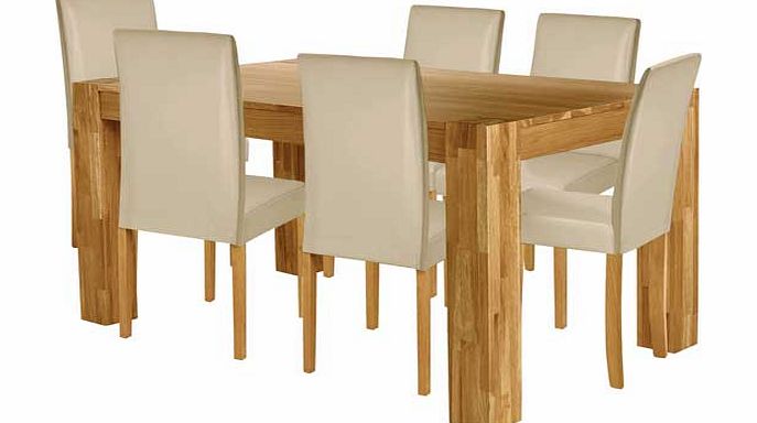 Argos Marlow Dining Table and 6 Midback Cream Chairs