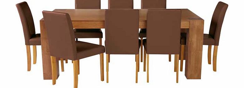 Argos Marlow Dining Table and 8 Midback Chocolate Chairs