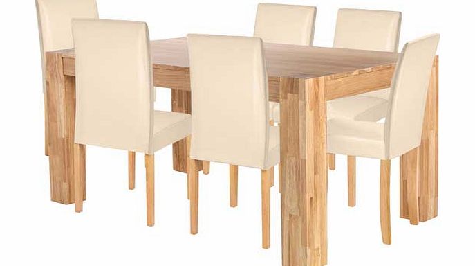 Argos Marlow Dining Table and 8 Midback Cream Chairs
