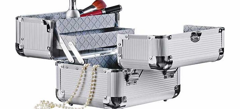Argos Medium Silver Aluminium Cosmetics Case