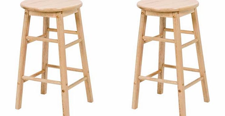 Argos Pair of Natural Wooden Kitchen Stools