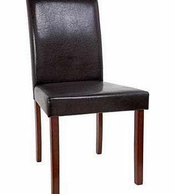 Argos Pair of Walnut Stain Black Leather Effect