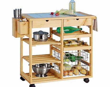 Argos Pine Tile Top Kitchen Trolley