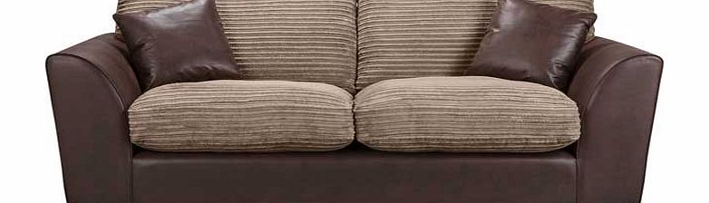 Argos Riley Large Leather Effect Sofa - Natural