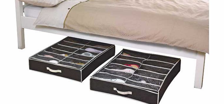Argos Set of 2 Underbed Shoe Storage Boxes with Lid