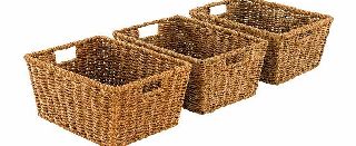 Argos Set of 3 Seagrass Storage Baskets - Natural